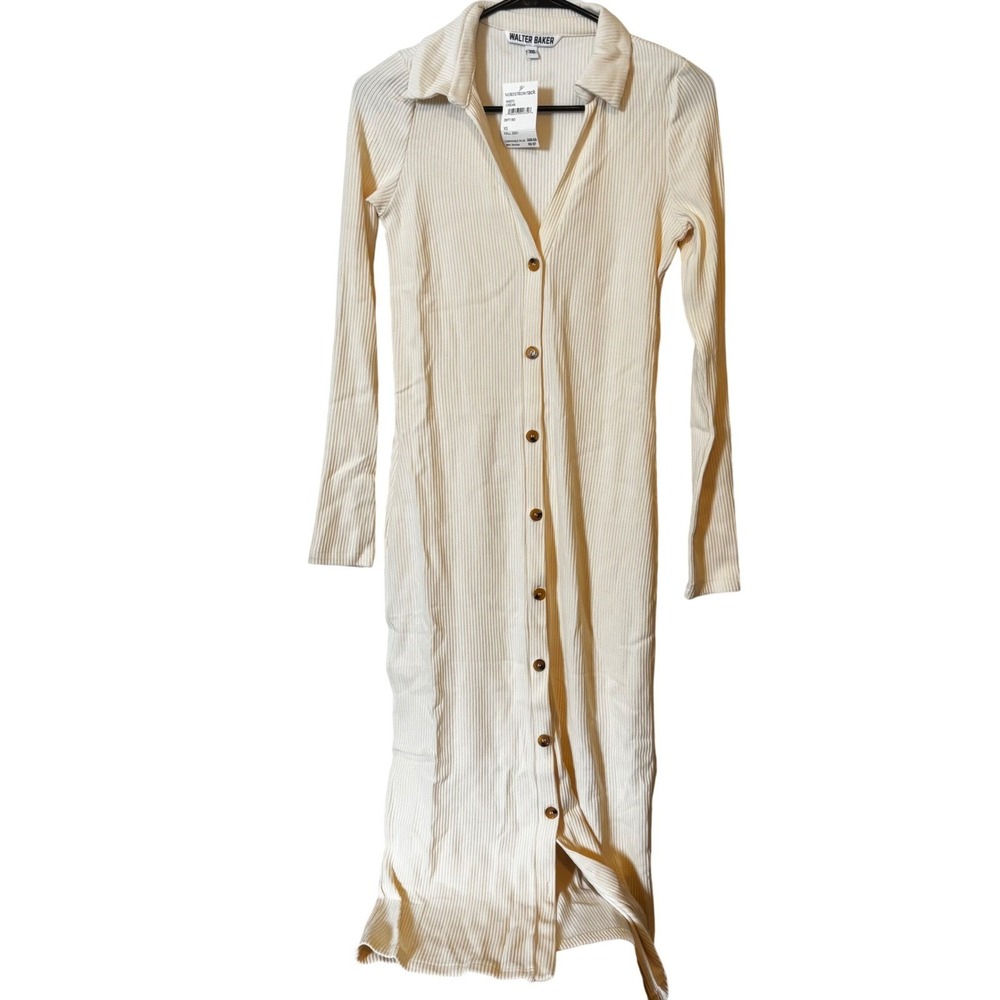 Walter Baker Women's‎ Helena Dress Sz XS NWT Cream Button Front Nordstrom 2021